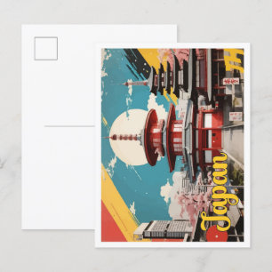 Tokyo Japan Pop Art Travel Illustration Vykort