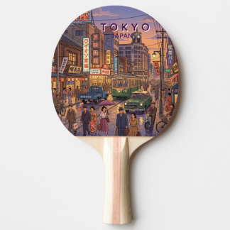 Tokyo Japan Resa Konst Vintage Pingisracket
