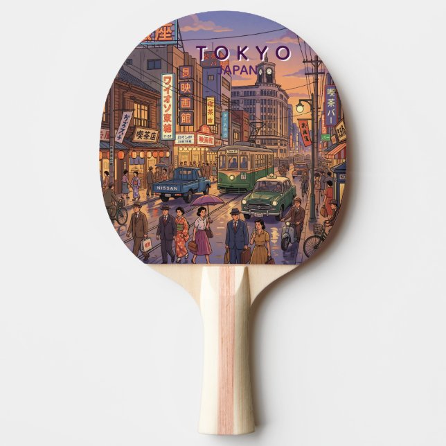 Tokyo Japan Resa Konst Vintage Pingisracket (Framsidan)