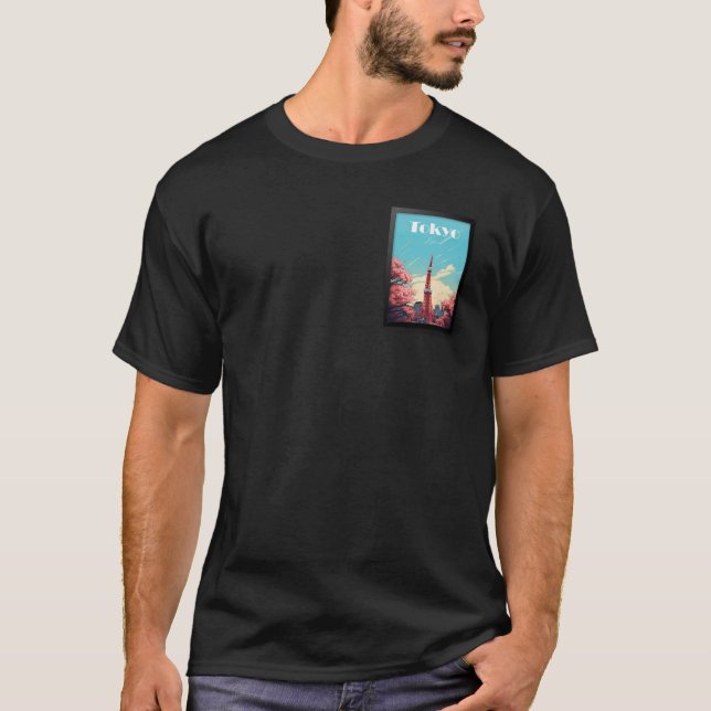 Tokyo Japan Resa Poster T Shirt (Framsida)
