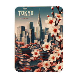 Tokyo Japan resa vintage gåvor Magnet