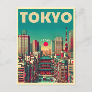 Tokyo Japan resa vintage gåvor Vykort