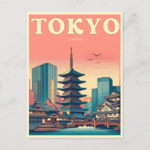 Tokyo Japan resa vintagegåvor Vykort
