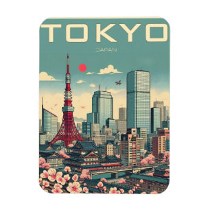 Tokyo Japan resa vintagepresenter Magnet