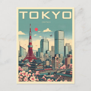 Tokyo Japan resa vintagepresenter  Vykort