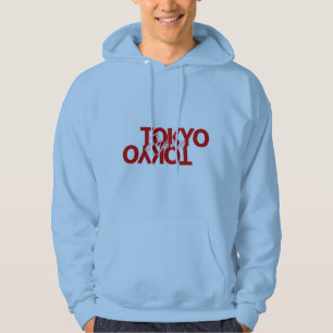 Tokyo Japan Röd Reflektion Typografi Tröja Hoodie