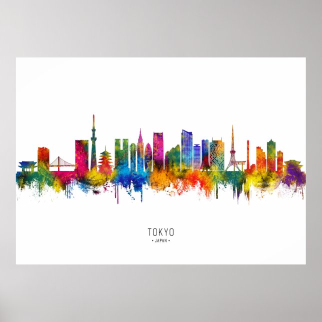 Tokyo Japan Siluett Poster (Framsidan)