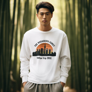 Tokyo Japan Solnedgång Anpassad Långärmad T Shirt