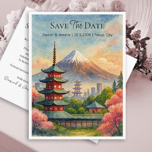 Tokyo Japan Spara Datum Bröllopskort Anpassat Vykort