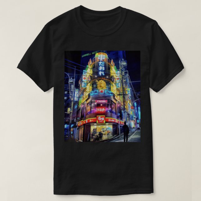 Tokyo Japan Street Night Travel Photo T-Shirt (Design framsida)