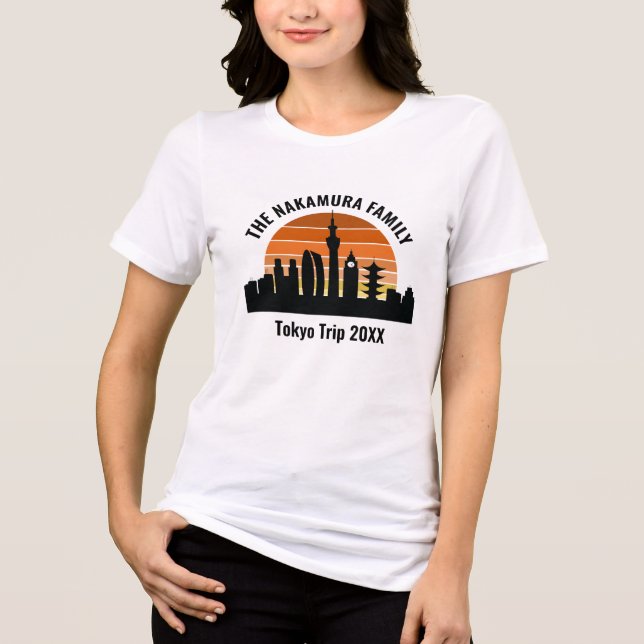 Tokyo Japan Sunset Anpassningsbar Resa Kvinnors T Shirt (Framsida)