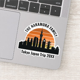 Tokyo Japan Sunset Anpassningsbar Resa Souvenir bä Klistermärken