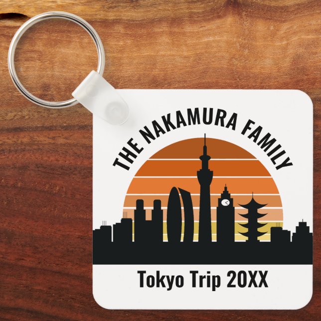Tokyo Japan Sunset Anpassningsbar Vacation Souveni Nyckelring (Framsida)