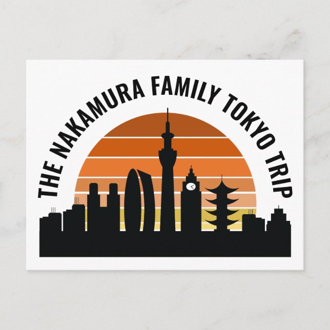 Tokyo Japan Sunset Anpassningsbar Vacation Vykort (Framsida)