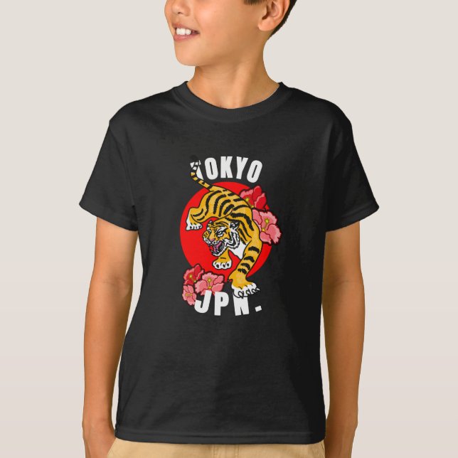 Tokyo Japan Tiger T Shirt (Framsida)