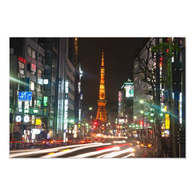 Tokyo, Japan. Tokyo Torn är ett meddelande Fototryck (Framsidan)