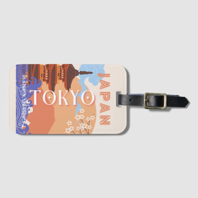 Tokyo Japan Travel Art Bagagebricka (Framsida horisontal)
