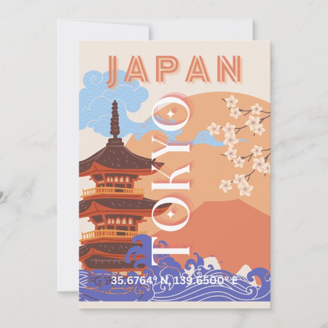 Tokyo Japan Travel Art Julkort (Framsida)