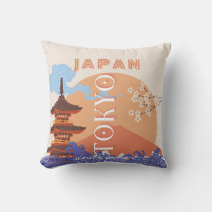 Tokyo Japan Travel Art Kudde
