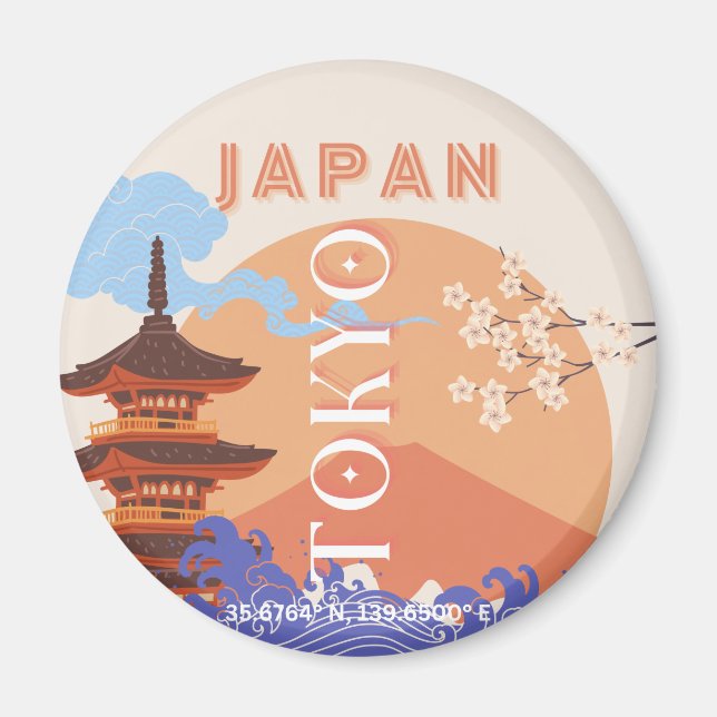 Tokyo Japan Travel Art Magnet (Framsidan)