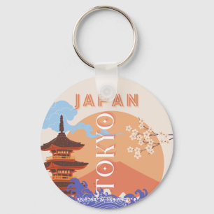 Tokyo Japan Travel Art Nyckelring