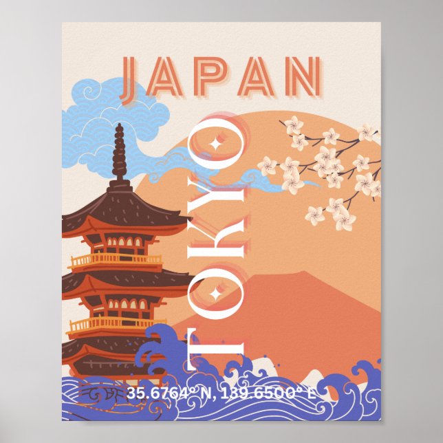 Tokyo Japan Travel Art Poster (Framsidan)