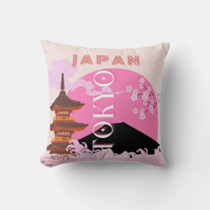 Tokyo Japan Travel Art, Retro Travel Art, Rosa Kudde