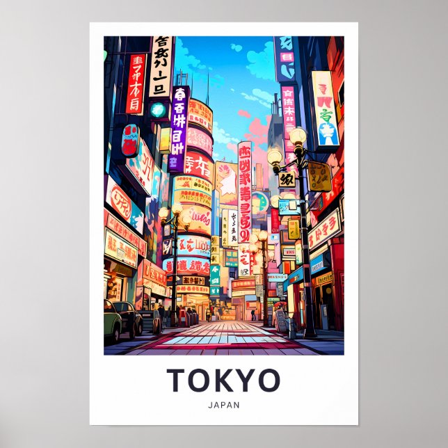 Tokyo Japan Travel Print Poster (Framsidan)