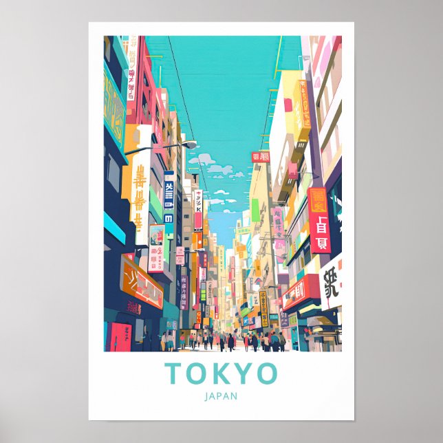 Tokyo Japan Travel Print Poster (Framsidan)