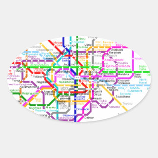 Tokyo Japan Tunnelbanan Karta Ovalt Klistermärke