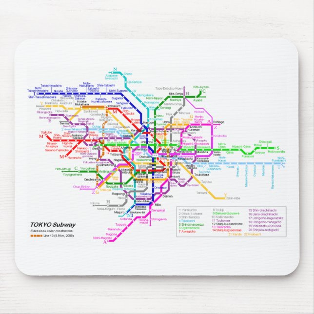 Tokyo Japan tunnelbanankarta Musmatta (Framsidan)