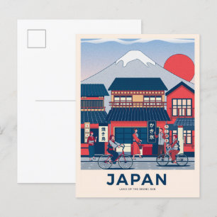 Tokyo Japan Vintage Illustration Resa Vykort