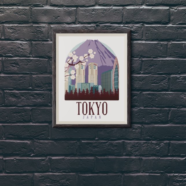 Tokyo Japan Vintage resor Poster (Tokyo Japan Vintage Travel Poster)