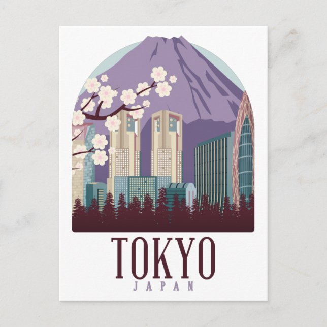 Tokyo Japan Vintage resor Vykort (Framsida)