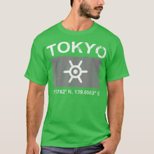 Tokyo Japan Vintage Stil GPS Karta-koordinaterna D T Shirt