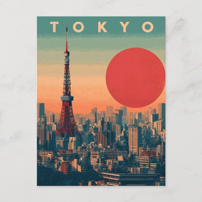 Tokyo Japan vintage Vykort (Framsida)