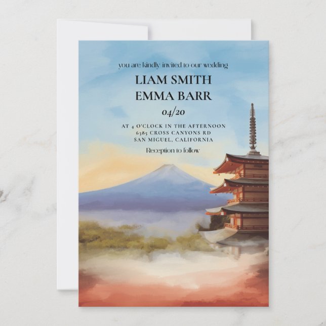 Tokyo Japansk Bröllopsinbjudan Inbjudningar (Framsida)