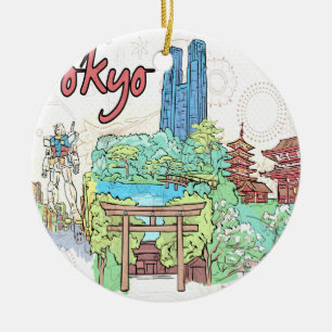 Tokyo Julgransprydnad Keramik