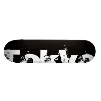 Tokyo - kall stads- stil i slitet svartvitt skateboard bräda 20 cm