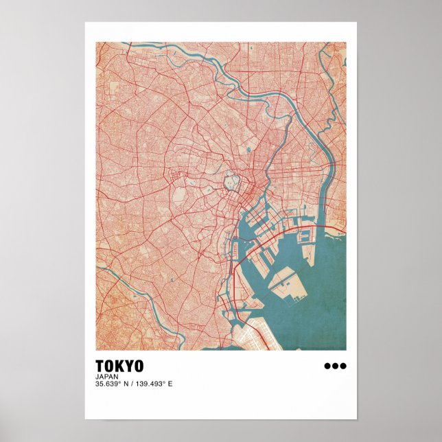 Tokyo Karta Poster - Tokyo Modern Karta (Framsidan)