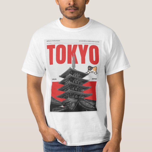 Tokyo & kattälskare t shirt (Framsida)
