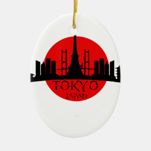 Tokyo Landmark Julgransprydnad Keramik