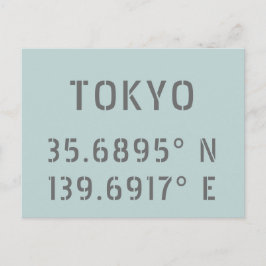 Tokyo Latitude & Longitud Vykort