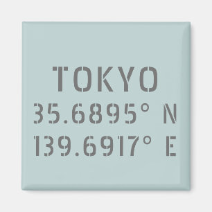 Tokyo Latitude och longitud Magnet