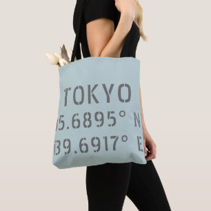 Tokyo Latitude och longitud Tygkasse