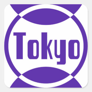 Tokyo Lila Logotyp Design #1 Stickers Fyrkantigt Klistermärke