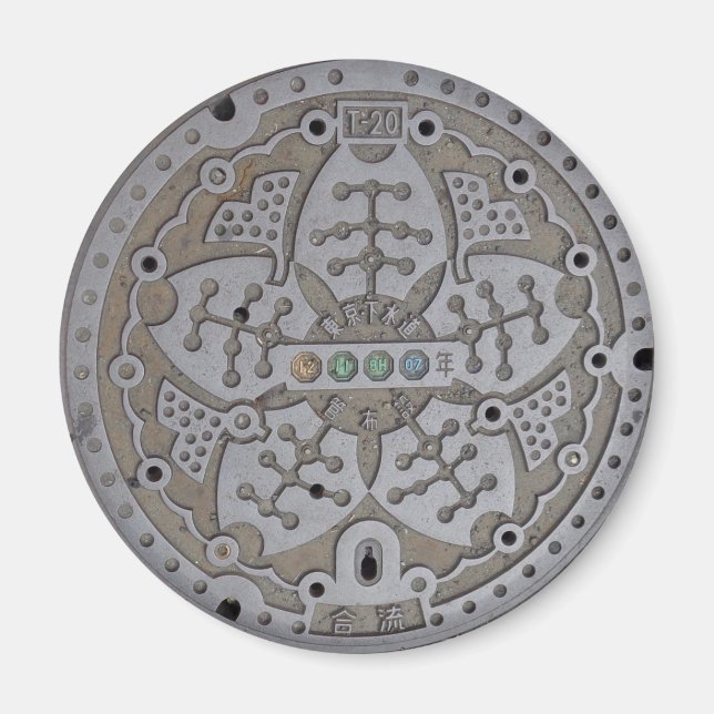 Tokyo Manhole Cover Magnet (Framsidan)