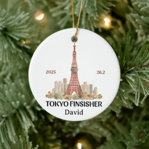 Tokyo Marathon 2025, Marathon Finisher Gift Julgransprydnad Keramik