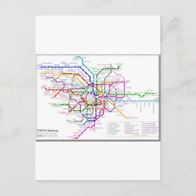 Tokyo Metro Karta Vykort (Framsida)