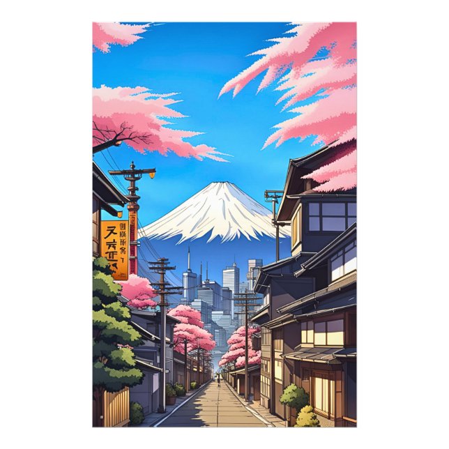 Tokyo Mt Fuji Fototryck (Framsidan)